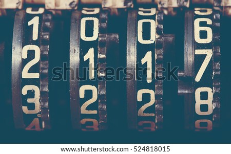 old cogwheels with number 2017, retro style image