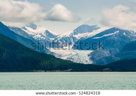 Glacier and Mountain view from the water