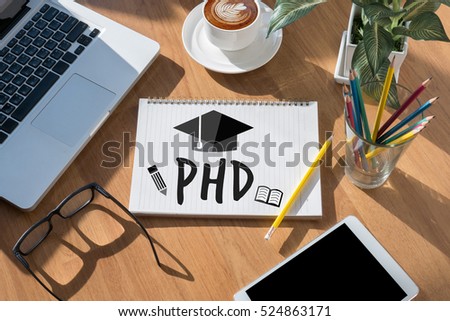 PhD Doctor of Philosophy Degree Education Graduation Royalty-Free Stock Photo #524863171