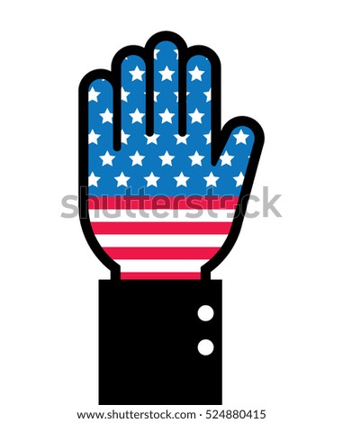 Hand with American flag, presidential election day concept