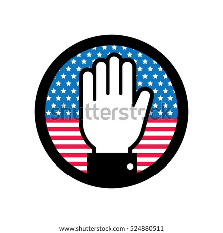 Hand with American flag, presidential election day concept