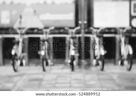 Blurred  background abstract and can be illustration to article of Bicycle parking