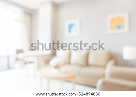 Abstract blur living room area interior for background