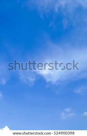 beautiful closeup tiny cloud with clear blue sky