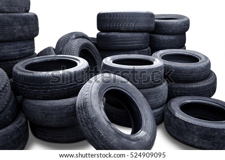 Picture of car wheels in the studio, isolated on white background 