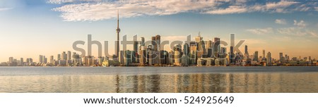 Toronto Skyline with orange light - Toronto, Ontario, Canada