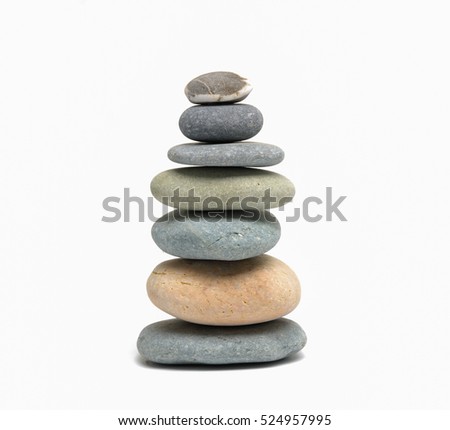 pile of stacked stones isolated  Royalty-Free Stock Photo #524957995