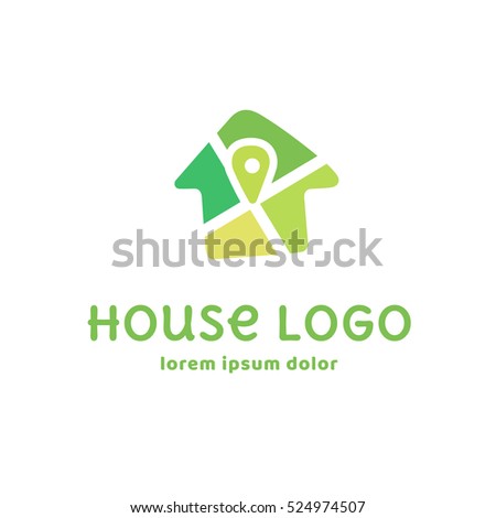 Logo design house and map marker vector template