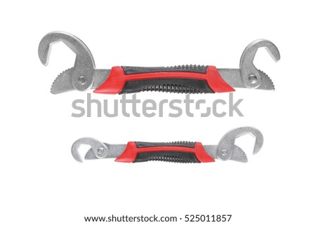adjustable wrench tool isolated on white