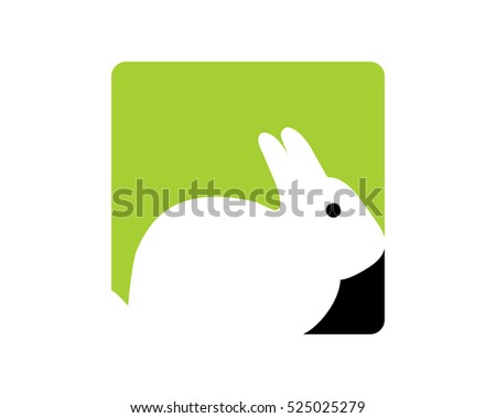 Animal Rabbit Silhouette Negative Space Logo Template Element
