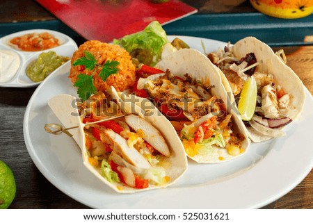 Mexican cuisine. Food on a plate