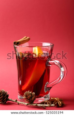 Red mulled wine, christmas drink