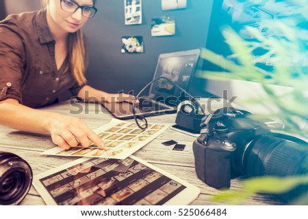 photographer journalist camera traveling photo dslr editing edit hobbies lighting business designer concept - stock image