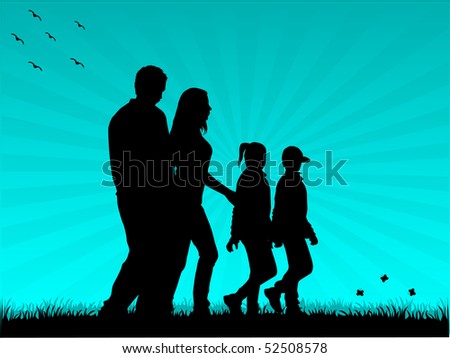 picture of the family for a walk