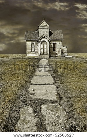 Beautiful HDR Image of an abandoned Mormon Church