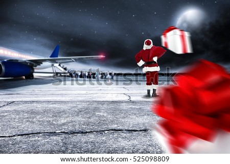 Santa claus on airport 