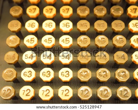 Close up photo of antique typewriter keys