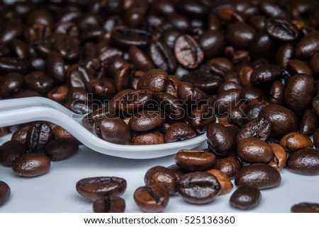 Roasted coffee beans, Brown coffee texture for background