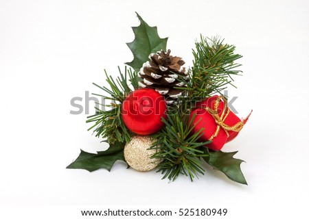 Isolated beautiful Christmas ornaments Royalty-Free Stock Photo #525180949