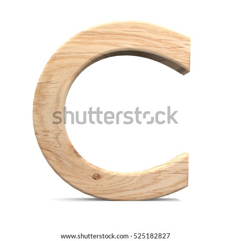 3D decorative wooden Alphabet, capital letter C