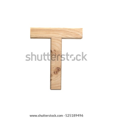 3D decorative wooden Alphabet, capital letter T