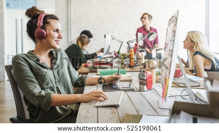 Business Team Brainstorming Workspace Concept Royalty-Free Stock Photo #525198061