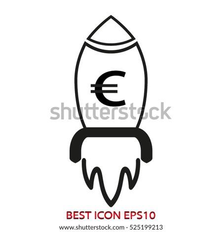 rocket takeoff, vector icon, eps10