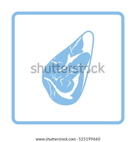 Meat steak icon. Blue frame design. Vector illustration.
