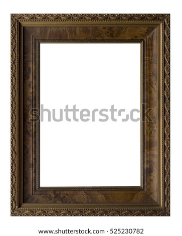 antique frame isolated on white background with clipping path.