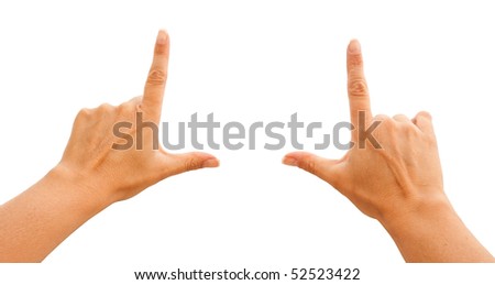 Female Hands Making Frame Isolated on a White Background with Clipping Paths for Your Own Positioning.