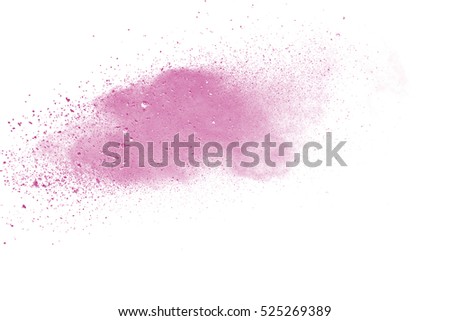 abstract pink powder splatted background,Freeze motion of color powder exploding/throwing color powder,color glitter texture on white background