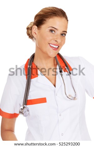 Young smile female doctor or nurse