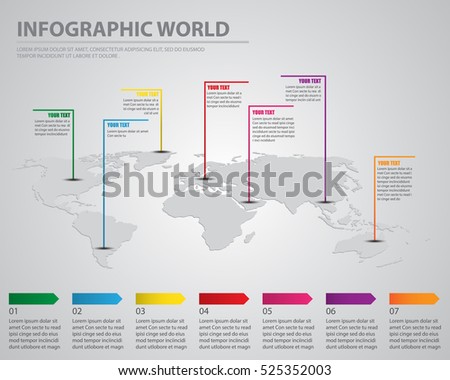infographic world color background vector 