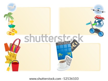 Vector illustration of beach banners with blank spaces for notes