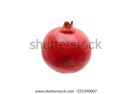 Red Pomegranate isolated on white background