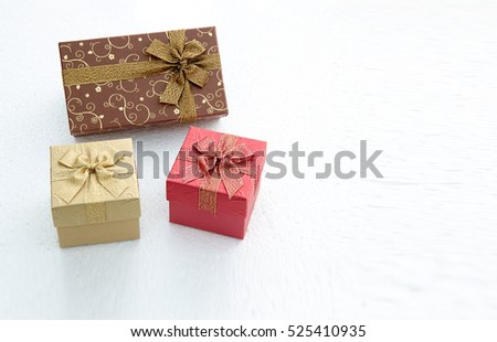 gift box with white ribbon isolated on white background. Valentine . gift box with ribbon and bow.Christmas gift box - Vintage effect style pictures.New Year Gift box.
