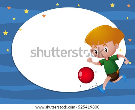Boy and ball with frame