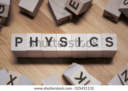 Physics Word Written In Wooden Cube