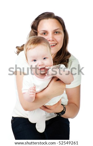 Mother holding baby in her arms