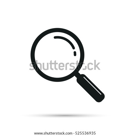 Magnifying glass icon, vector magnifier or loupe sign. Royalty-Free Stock Photo #525536935