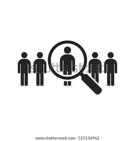 Search for employees and job, business, human resource. Looking for talent. Search man vector icon. Job search. Royalty-Free Stock Photo #525536962