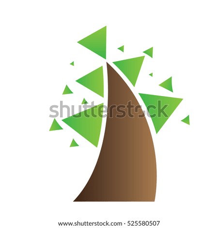 Isolated abstract tree on a white background, Vector illustration