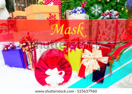 Mask  - Abstract information to represent Happy new year as concept. The word Mask  is a part of Merry Christmas and Happy new year celebration vocabulary in stock photo.