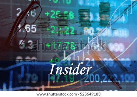 Insider - Abstract digital information to represent Business&Financial as concept. The word Insider is a part of stock market vocabulary in stock photo