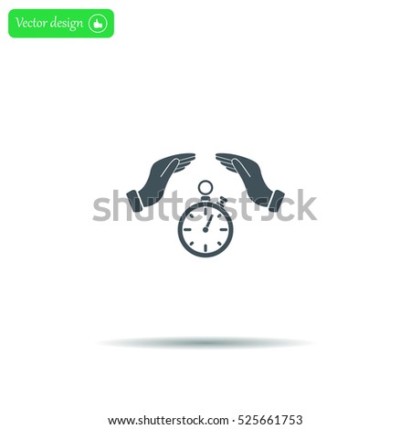 Illustration of wo hands protecting or giving a timer



