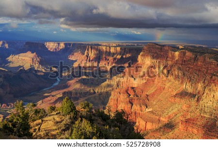 Awesome Landscape from South Rim of Grand Canyon, Arizona, United States Royalty-Free Stock Photo #525728908