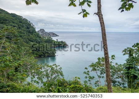 View over Catham Bay Cocos Island Costa Rica
