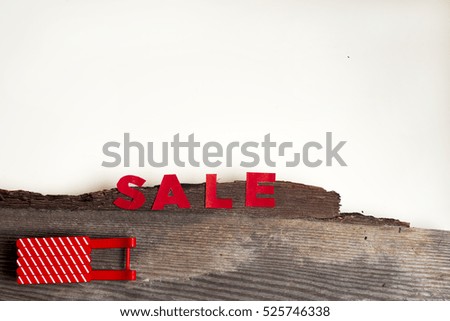 hot Sale on a rustic wooden isolated on white background