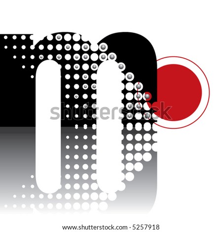 retro dots abstract zen alphabet design (vector) - part of a complete set