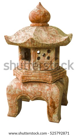 Little Chinese marble house isolated on white background